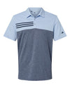 Adidas A508 Men's Heathered Colorblocked 3-Stripes Polo