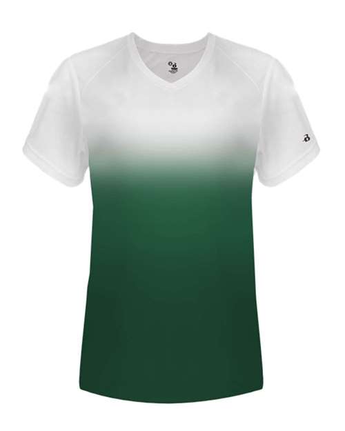 Badger 4207 Women's V-Neck Ombre T-Shirt