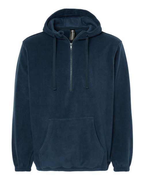 Burnside 3600 Men's Polar Fleece Quarter-Zip Hooded Pullover