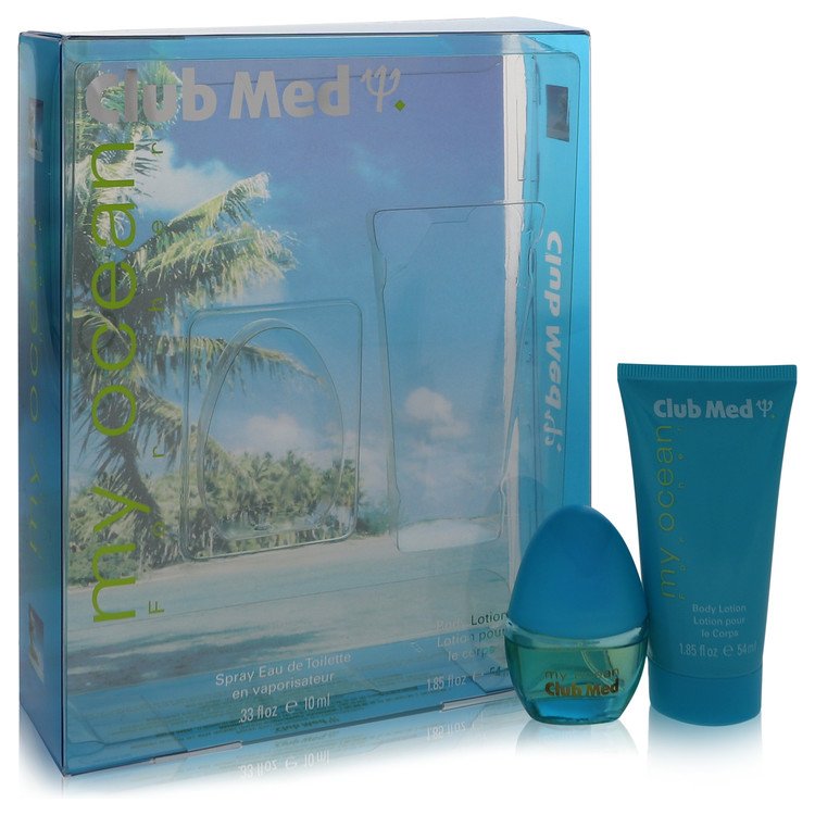 Club Med My Ocean by Coty Gift Set -- .33 oz Mini EDT Spray + 1.85 oz Body Lotion
