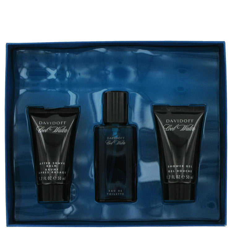 Cool Water by Davidoff Gift Set -- 1.4 oz Eau De Toilette Spray +1.7 oz After Shave Balm+ 1.7 oz Shower Gel