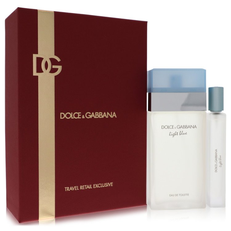 Light Blue by Dolce & Gabbana Gift Set -- 3.4 oz Eau De Toilette Spray + .33 oz EDT Spray Travel Exclusive