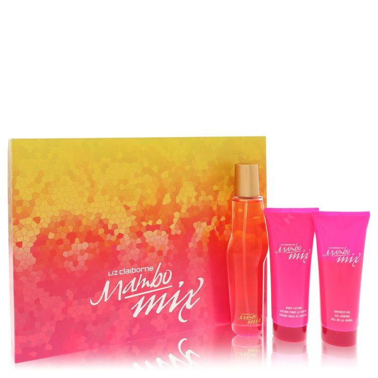 Mambo Mix by Liz Claiborne Gift Set -- 3.4 oz Eau De Parfum Spray + 3.4 oz Body Lotion + 3.4 oz Shower Gel