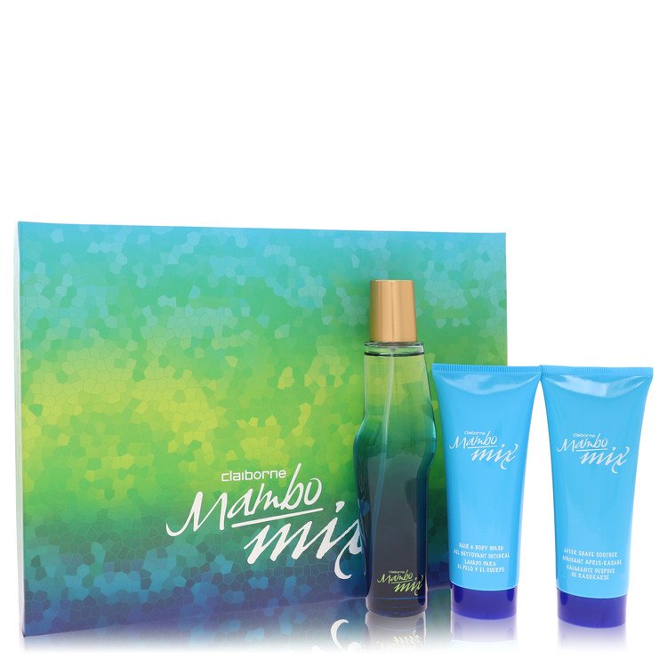 Mambo Mix by Liz Claiborne Gift Set -- 3.4 oz Eau De Cologne Spray + 3.4 oz After Shave Balm + 3.4 oz Shower Gel