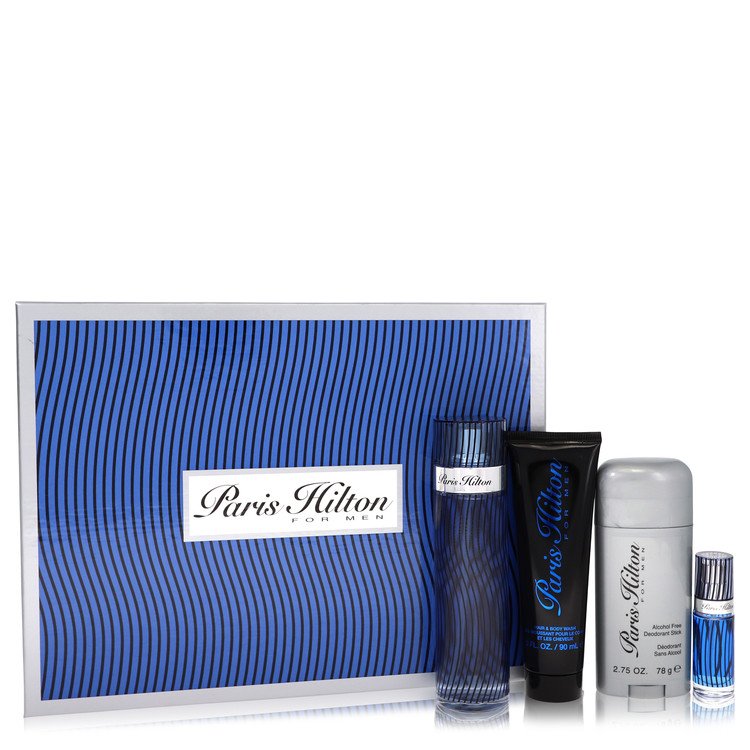 Paris Hilton by Paris Hilton Gift Set -- 3.4 oz Eau De Toilette Spray + 3 oz Body Wash + 2.75 oz Deodorant Stick + .25 Mini EDT Spray