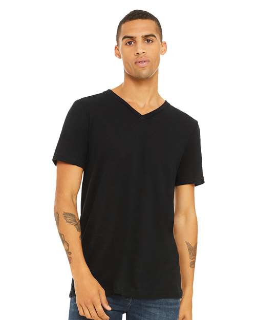 BELLA + CANVAS 3655 Unisex Textured Jersey V-Neck Tee