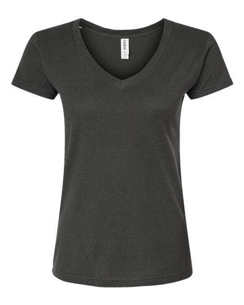 Tultex 214 Women's Fine Jersey V-Neck T-Shirt