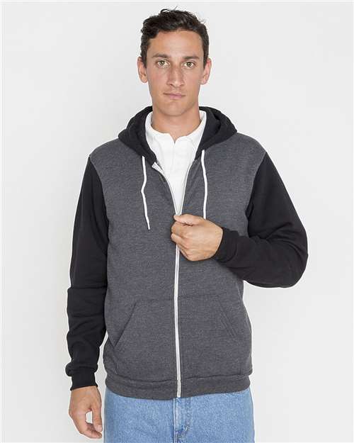 Los Angeles Apparel F97 Unisex USA-Made Flex Fleece Full-Zip Hooded Sweatshirt