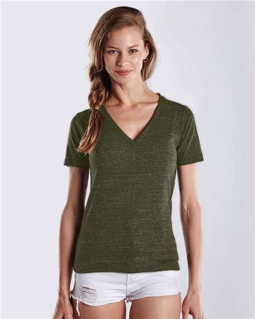 US Blanks US2228 Women's V-Neck Overdyed Tee