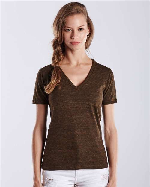 US Blanks US2228 Women's V-Neck Overdyed Tee