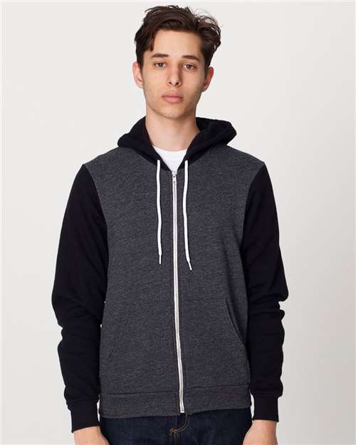 American Apparel F497US Unisex USA-Made Flex Fleece Full-Zip Hoodie