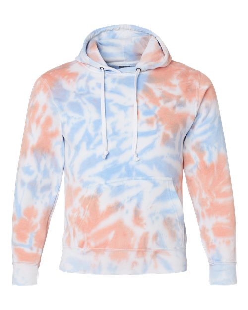 J. America 8861 Men's Tie-Dyed Fleece Hooded Sweatshirt