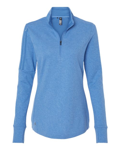 Adidas A555 Women's 3-Stripes Quarter-Zip Sweater