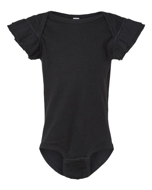 Rabbit Skins 4439 Infant Flutter Sleeve Baby Rib Bodysuit