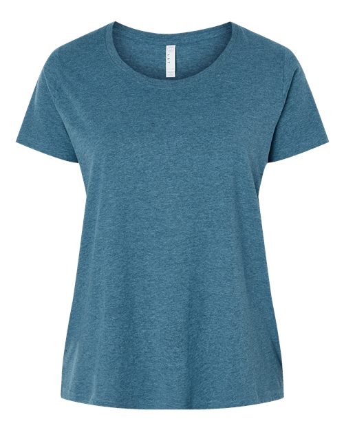 LAT 3816 Women's Curvy Collection Fine Jersey Tee
