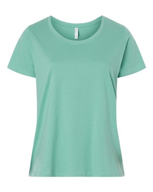 LAT 3816 Women's Curvy Collection Fine Jersey Tee