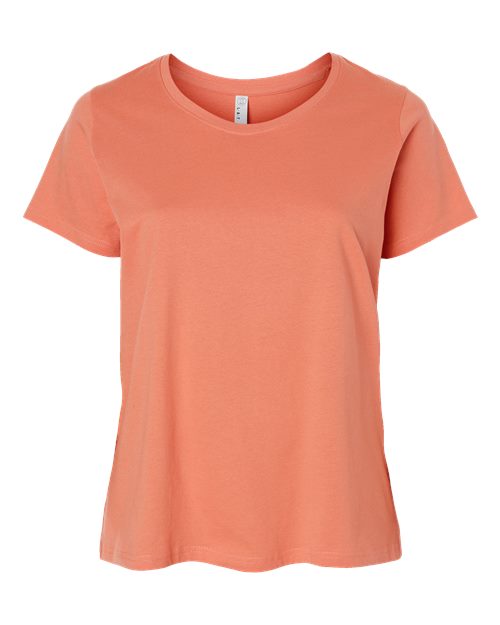 LAT 3816 Women's Curvy Collection Fine Jersey Tee
