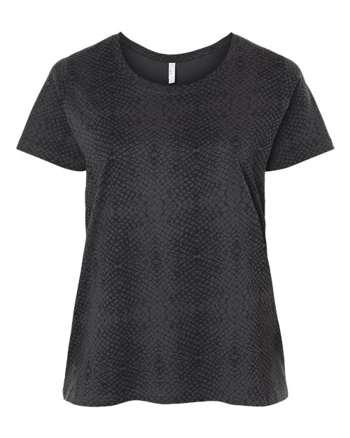 LAT 3816 Women's Curvy Collection Fine Jersey Tee