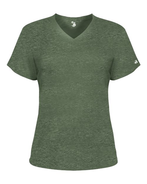 Badger 4962 Women’s Triblend Performance V-Neck Short Sleeve T-Shirt