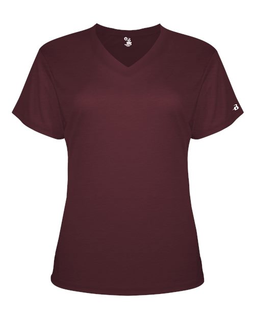 Badger 4962 Women’s Triblend Performance V-Neck Short Sleeve T-Shirt