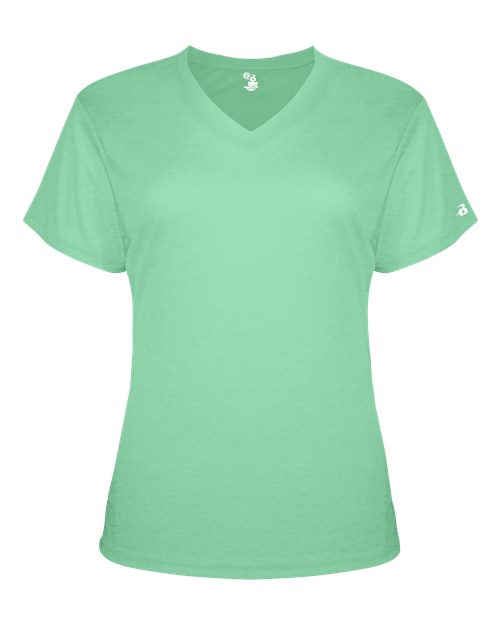 Badger 4962 Women’s Triblend Performance V-Neck Short Sleeve T-Shirt