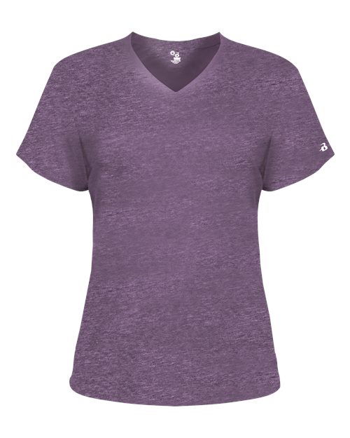 Badger 4962 Women’s Triblend Performance V-Neck Short Sleeve T-Shirt