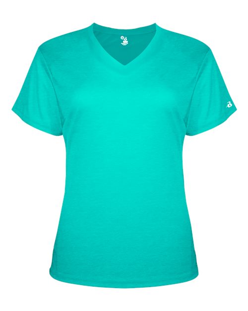 Badger 4962 Women’s Triblend Performance V-Neck Short Sleeve T-Shirt