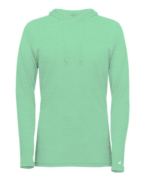 Badger 4965 Women's Tri-Blend Surplice Long Sleeve Hooded T-Shirt