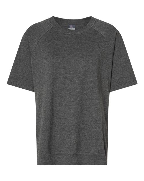 MV Sport W23711 Women's French Terry Short Sleeve Crewneck Pullover