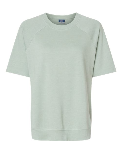 MV Sport W23711 Women's French Terry Short Sleeve Crewneck Pullover