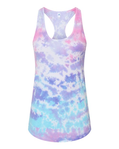 Colortone 3400 Women's Tie-Dyed Racerback Tank Top