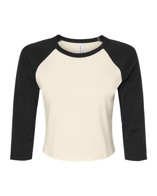 BELLA + CANVAS 1200 Women's Micro Rib 3/4 Raglan Sleeve Baby Tee