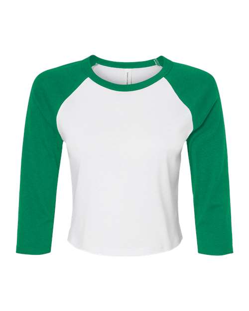 BELLA + CANVAS 1200 Women's Micro Rib 3/4 Raglan Sleeve Baby Tee