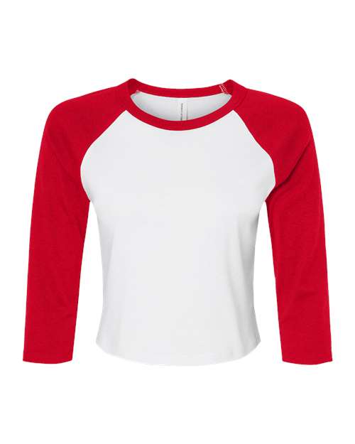 BELLA + CANVAS 1200 Women's Micro Rib 3/4 Raglan Sleeve Baby Tee