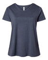 LAT 3817 Women's Curvy Collection Fine Jersey V-Neck Tee