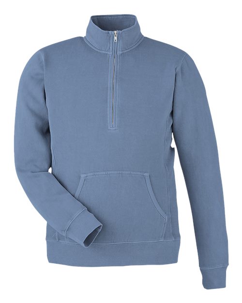 J. America 8732 Unisex Pigment-Dyed Fleece Quarter-Zip Pullover
