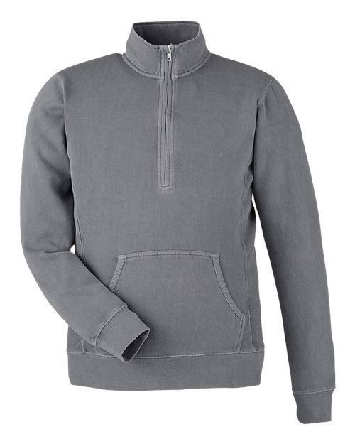 J. America 8732 Unisex Pigment-Dyed Fleece Quarter-Zip Pullover
