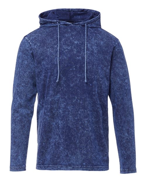 MV Sport 21456 Unisex Loco Mineral Wash Hooded Long Sleeve T-Shirt