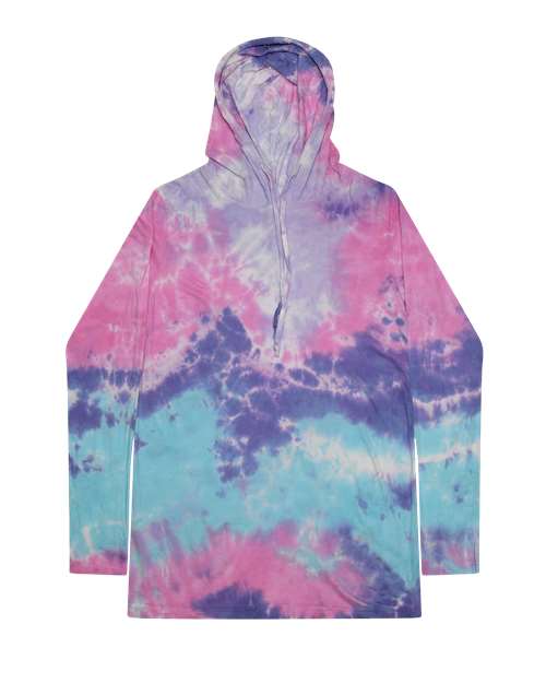 Colortone 2777 Unisex Tie-Dyed Hooded Long Sleeve T-Shirt