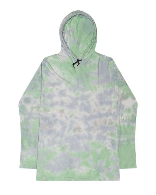 Colortone 2777 Unisex Tie-Dyed Hooded Long Sleeve T-Shirt
