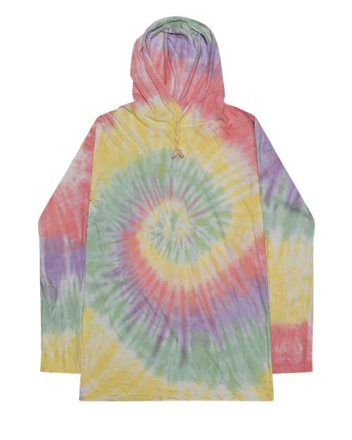 Colortone 2777 Unisex Tie-Dyed Hooded Long Sleeve T-Shirt