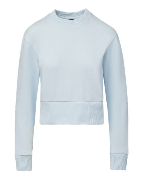 MV Sport W22106 Women's Romi Cloud Fleece Crop Crewneck Sweatshirt