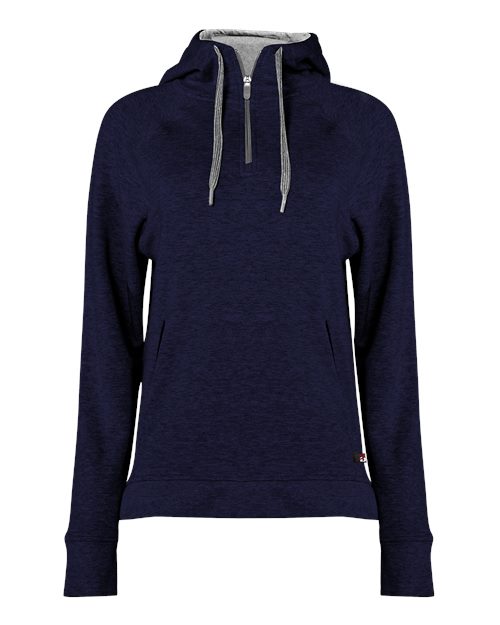 Badger 1051 Women's FitFlex French Terry Hooded Quarter-Zip