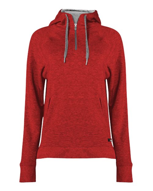 Badger 1051 Women's FitFlex French Terry Hooded Quarter-Zip