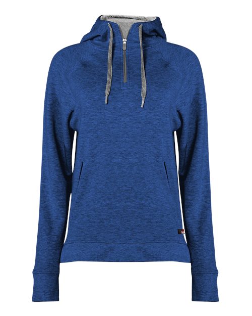 Badger 1051 Women's FitFlex French Terry Hooded Quarter-Zip