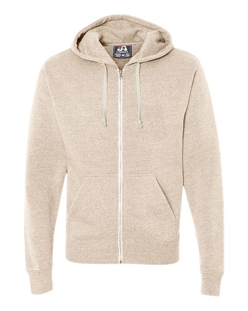 J. America 8872 Men's Triblend Full-Zip Hooded Sweatshirt