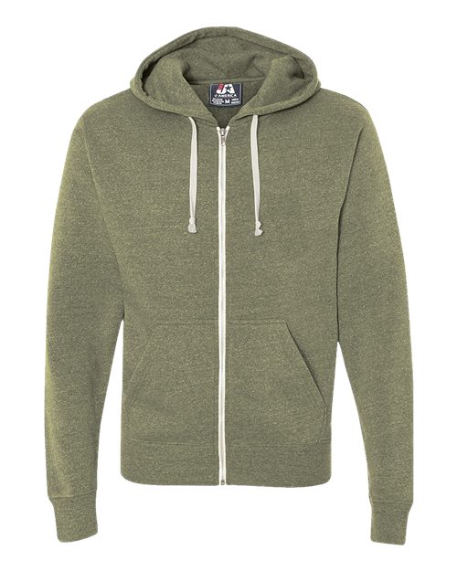 J. America 8872 Men's Triblend Full-Zip Hooded Sweatshirt