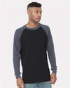 Bayside 8211 Men's USA-Made Heavyweight Waffle Knit Thermal Raglan T-Shirt
