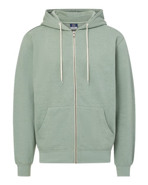 MV Sport 2349 Unisex Retro Heather Full-Zip Hooded Sweatshirt