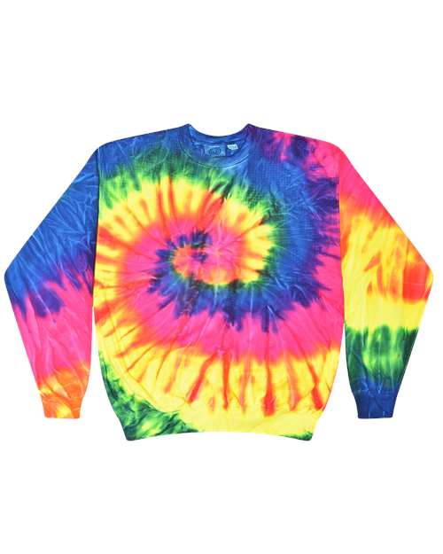 Colortone 8100 Unisex Tie-Dyed Fleece Crewneck Sweatshirt
